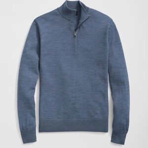 Brooks Brothers NWT Men's Blue Half-Zip Wool Sweater Size Large